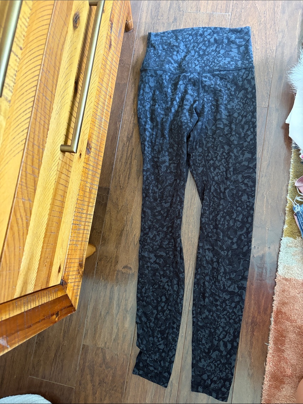 lululemon athletica Black Floral-Print High-Rise Leggings
